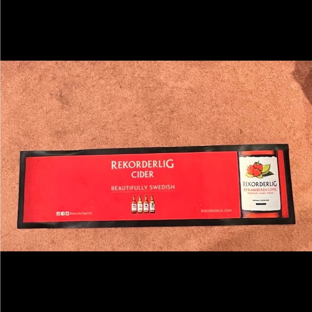 Rubber Bar Runner/Bar Mat/Coaster-REDERKORLIG CIDER-34”x10”